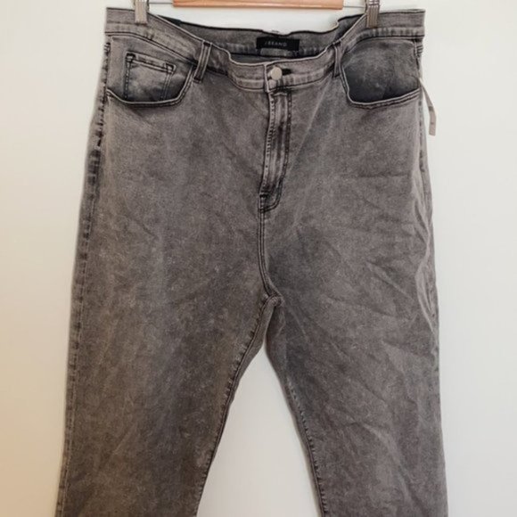 J Brand Women Gray Ruby High-Rise Slim Cigarette Denim Jean Plus Size 38/22 - Picture 4 of 10